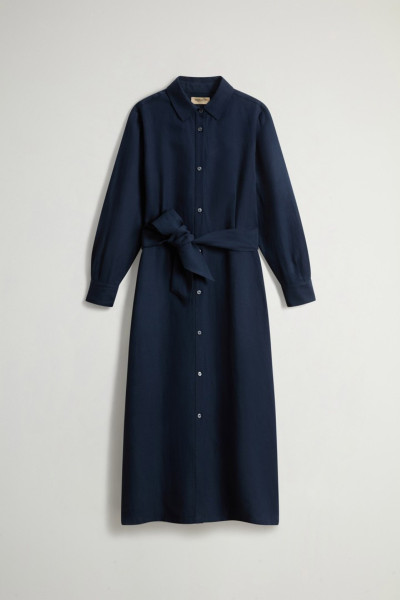 RUHA WOOLRICH VISCOSE LINEN CHEMISIER DRESS - Kép 5