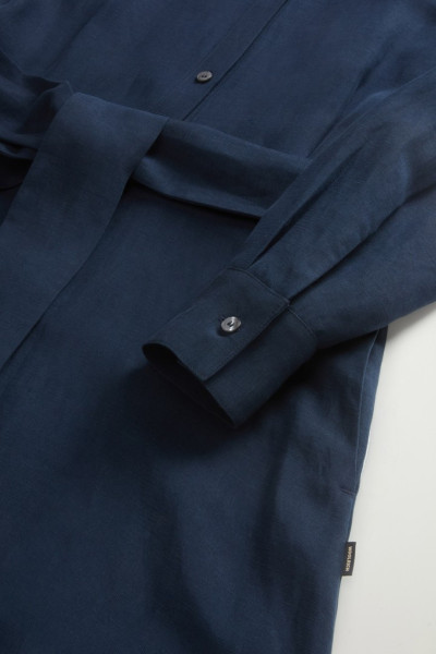 RUHA WOOLRICH VISCOSE LINEN CHEMISIER DRESS - Kép 7