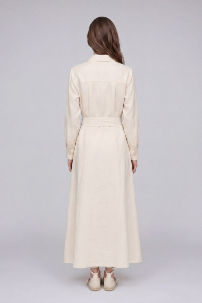 RUHA WOOLRICH VISCOSE LINEN CHEMISIER DRESS - Kép 4