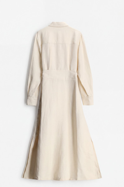 RUHA WOOLRICH VISCOSE LINEN CHEMISIER DRESS - Kép 6