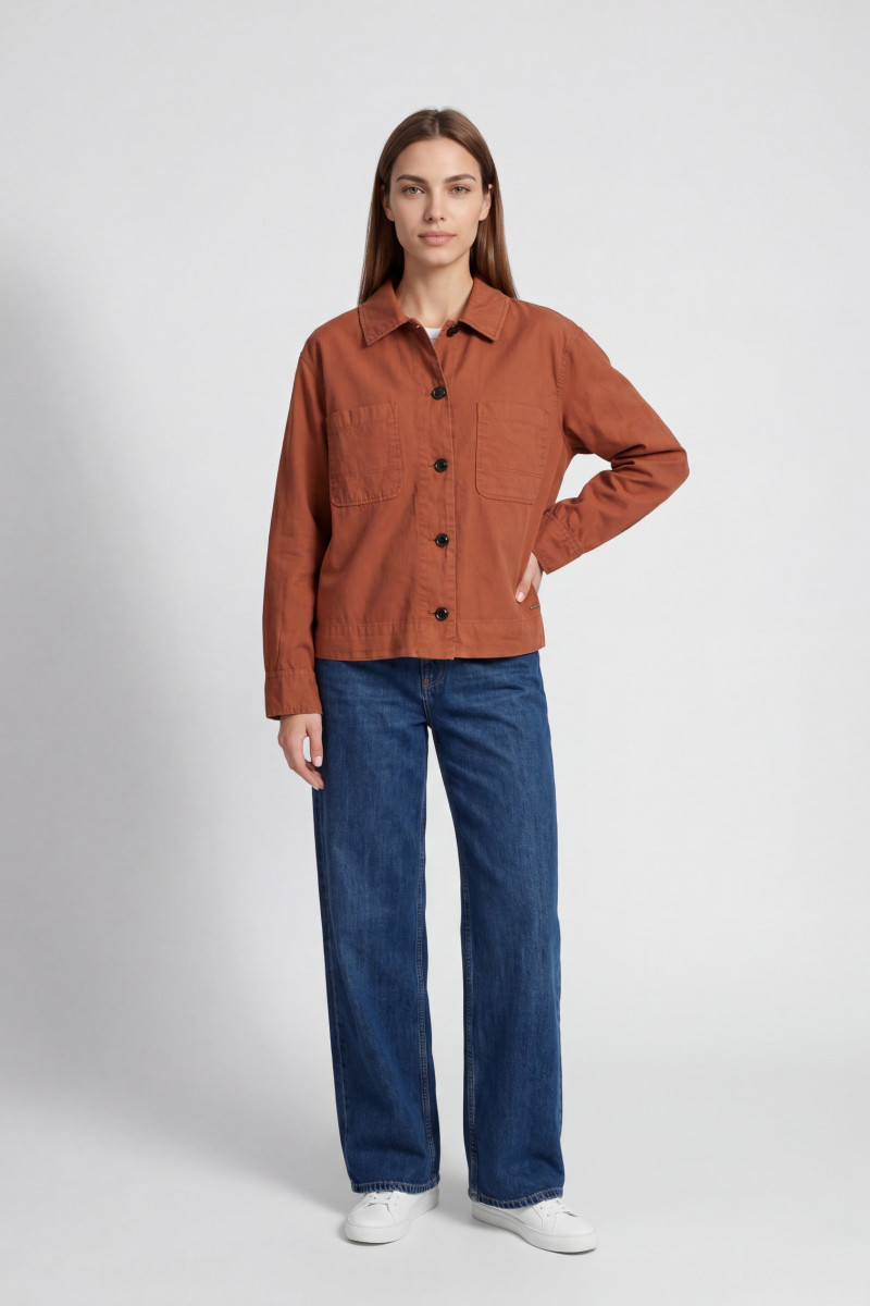 Košeľa Woolrich Poplin Overshirt Acorn