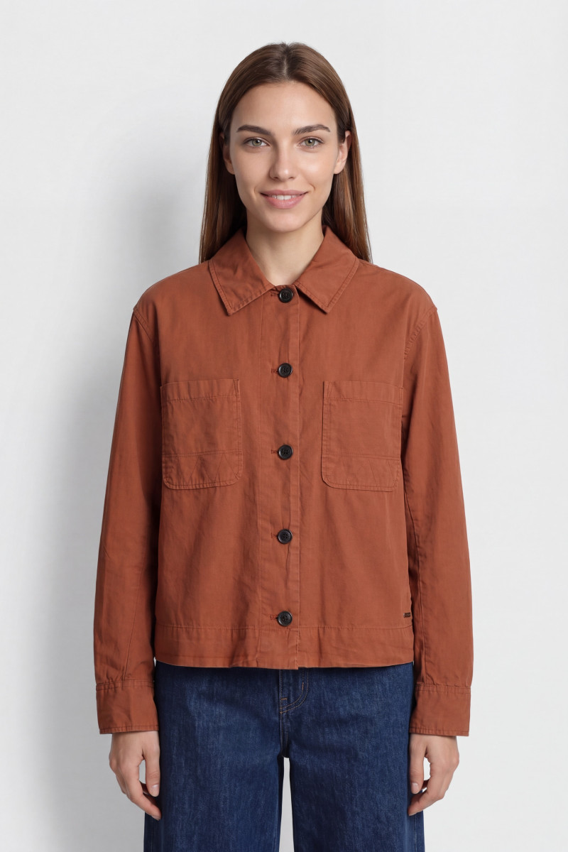 Košeľa Woolrich Poplin Overshirt Acorn