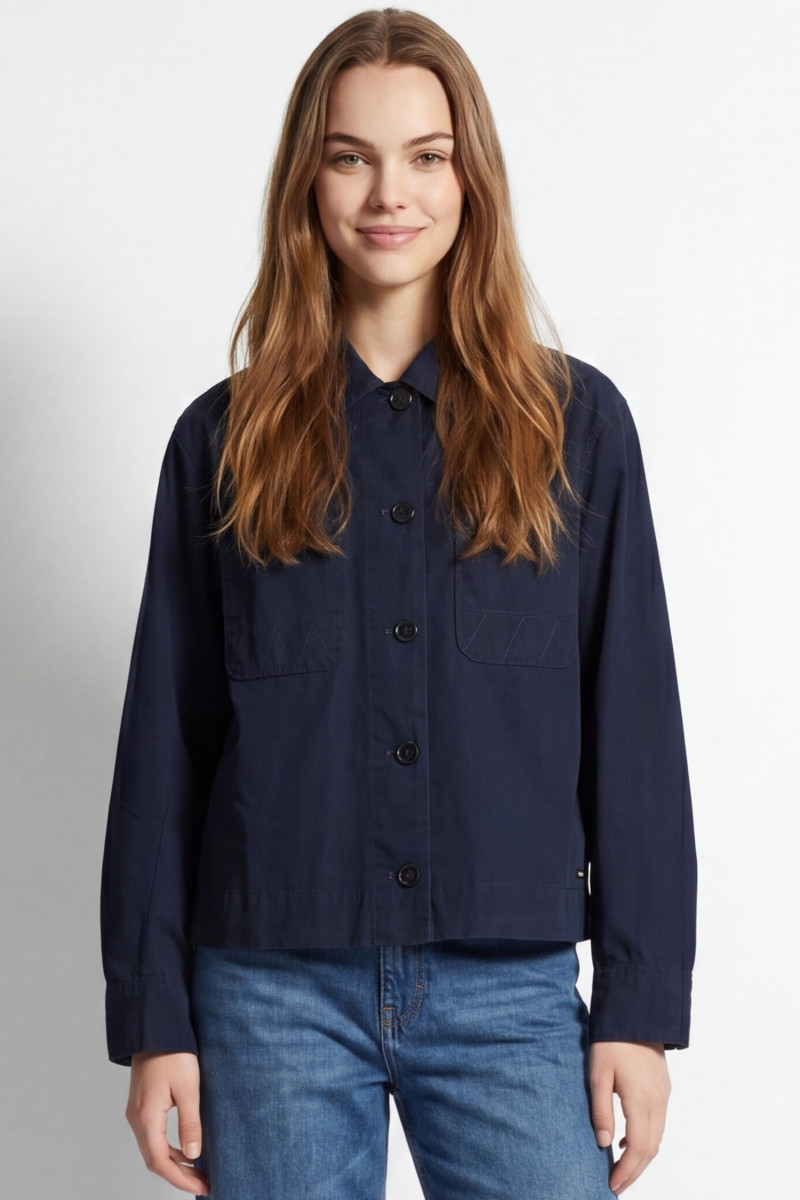 Košeľa Woolrich Poplin Overshirt Melton Blue