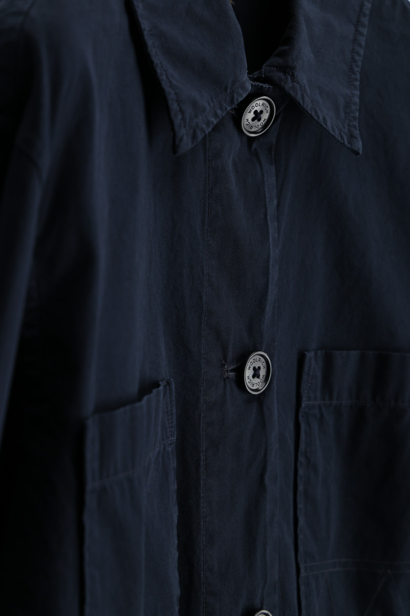 Košeľa Woolrich Poplin Overshirt Melton Blue