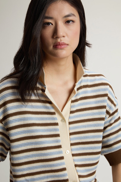 KOŠILE WOOLRICH STRIPED JERSEY SHIRT - Fotografie č. 4
