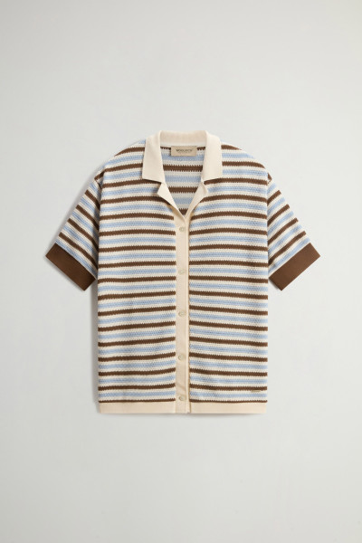 KOŠILE WOOLRICH STRIPED JERSEY SHIRT - Fotografie č. 5