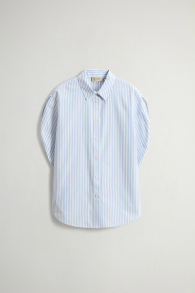 BLÚZ WOOLRICH STRIPED COTTON POPLIN BLOUSE - Kép 5