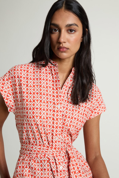 RUHA WOOLRICH COTTON VISCOSE CHEMISIER DRESS - Kép 3