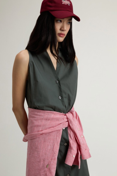 ŠATY WOOLRICH COTTON POPLIN SHIRT DRESS - Fotografie č. 4