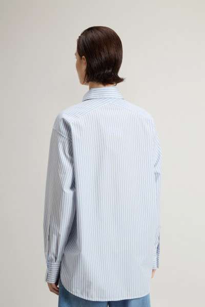 ING WOOLRICH STRIPED COTTON POPLIN BOYFRIEND SHIRT - Kép 3