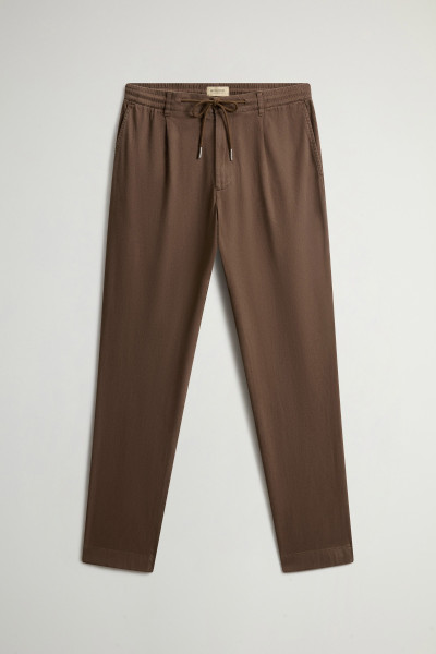 NADRÁG WOOLRICH LINEN BLEND MILTON PANT GD - Kép 3