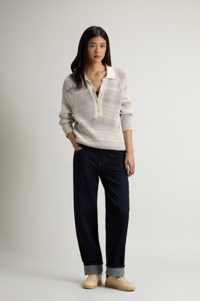 PULÓVER WOOLRICH COTTON VISCOSE POLO - Kép 2
