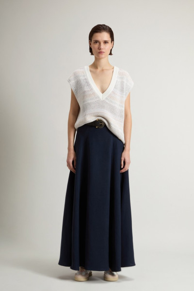 MELLÉNY WOOLRICH COTTON VISCOSE SLEEVELESS SWEATER - Kép 2