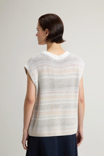 MELLÉNY WOOLRICH COTTON VISCOSE SLEEVELESS SWEATER - Kép 3