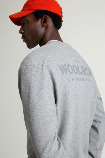 MELEGÍTŐ FELSŐ WOOLRICH MACRO LOGO CREWNECK - Kép 4