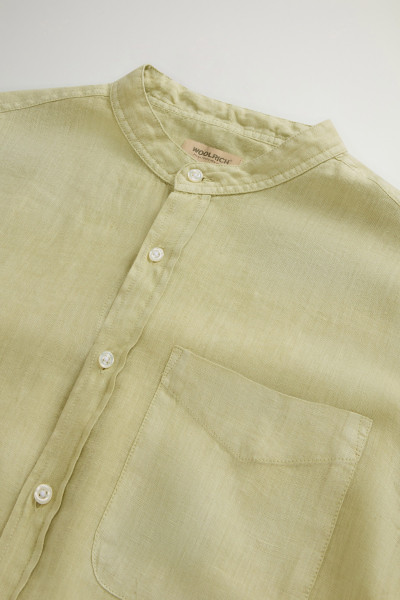 KOŠILE WOOLRICH BAND COLLAR LINEN SHIRT - Fotografie č. 6
