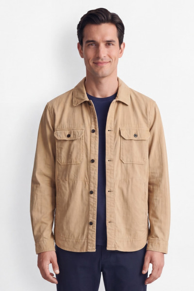 ING WOOLRICH LINEN BLEND SAFARI OVERSHIRT GD - Kép 1