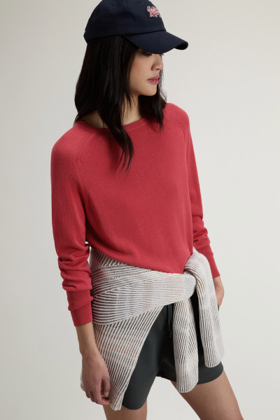 PULÓVER WOOLRICH COTTON VISCOSE CREWNECK - Kép 4