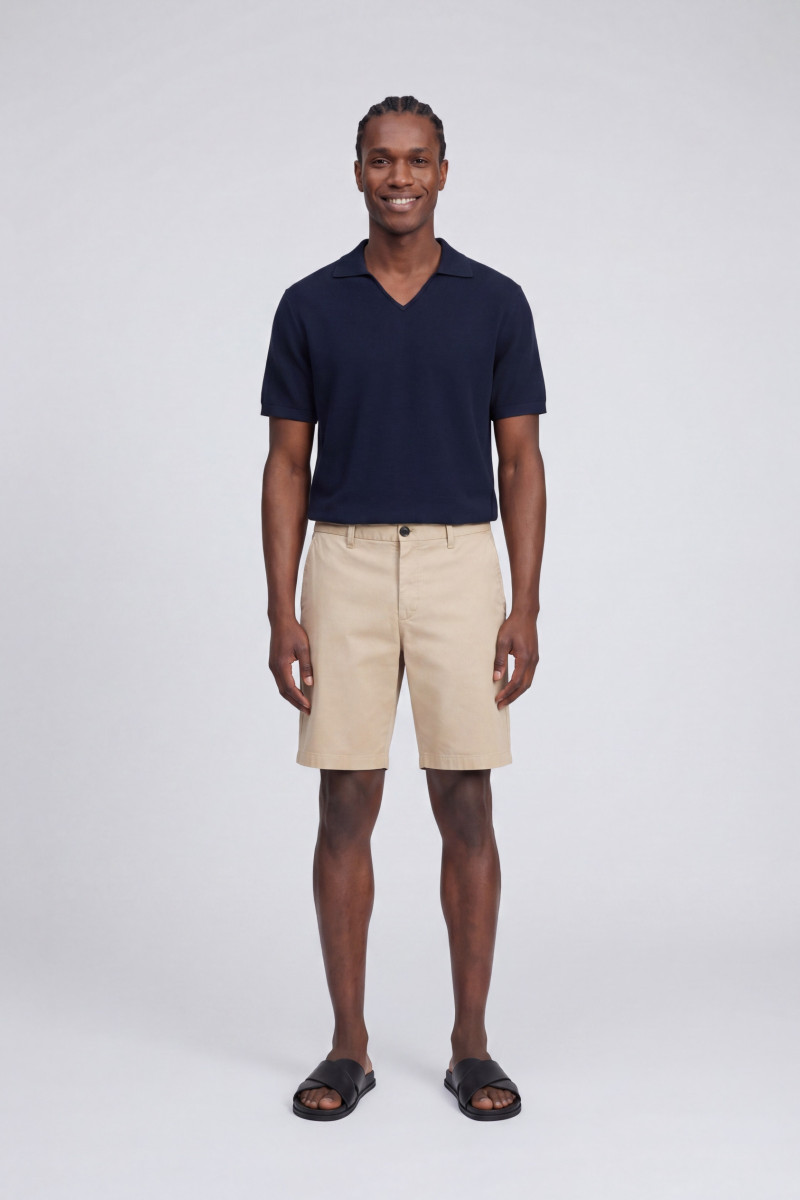 Tričko Woolrich Cotton Crepe Knitted Polo Melton Blue