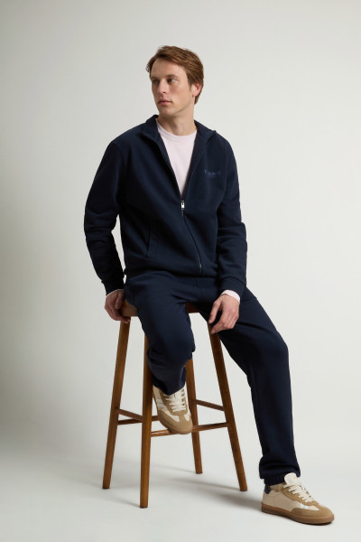 MELEGÍTŐ FELSŐ WOOLRICH MACRO LOGO FULL-ZIP TRACK - Kép 4