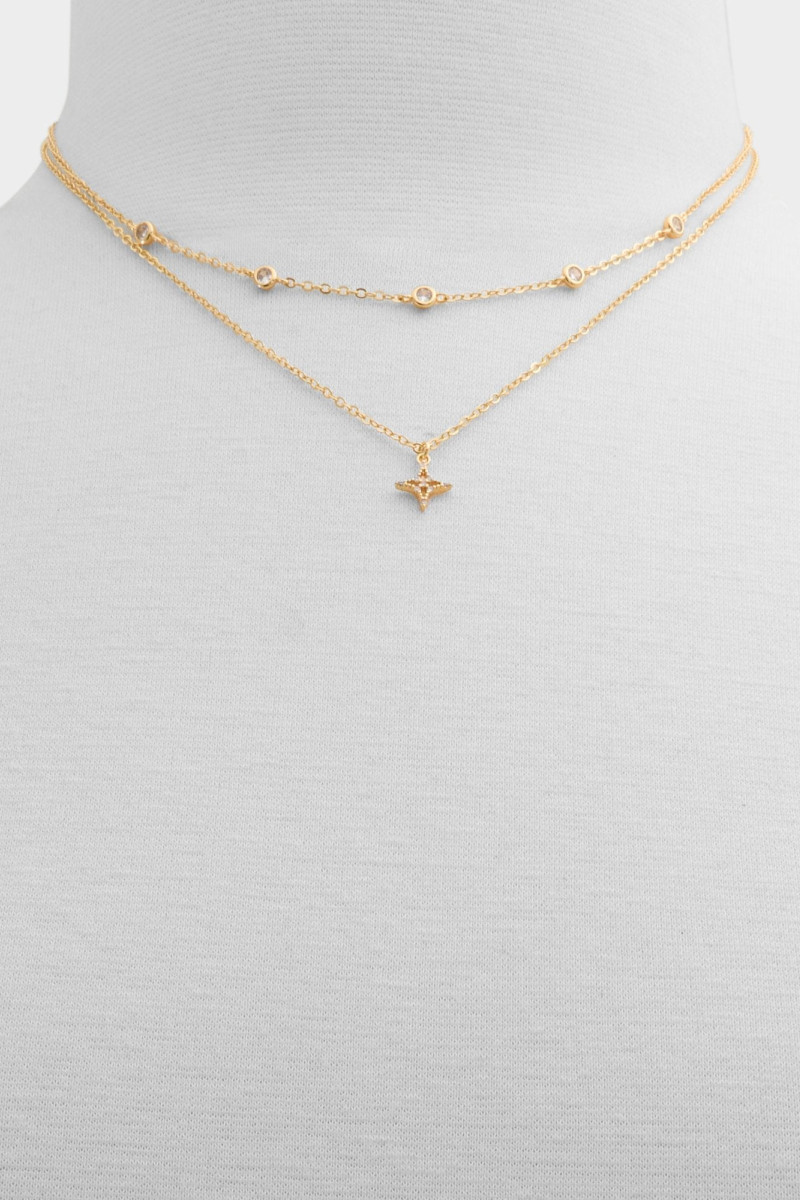 Náhrdelník Aldo Maxinna Gold/Clear Multi