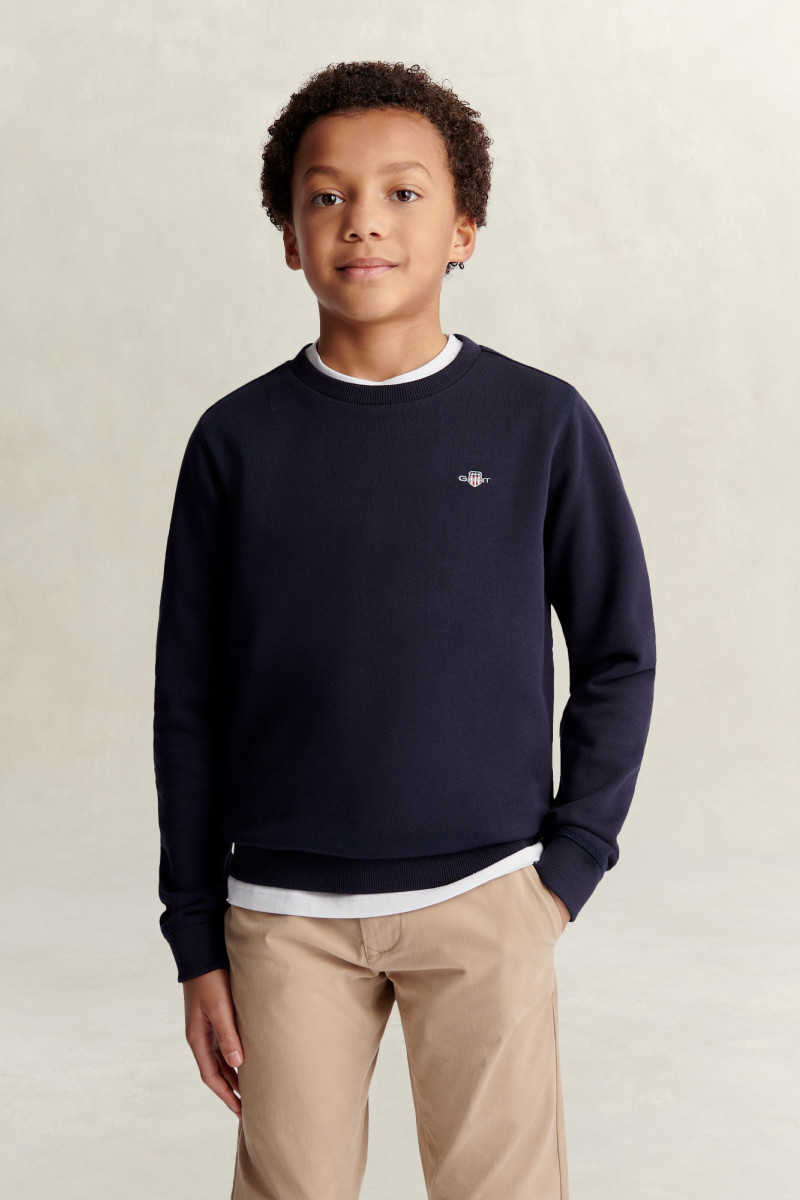 MIKINA GANT SHIELD CREW NECK SWEATSHIRT EVENING BLUE
