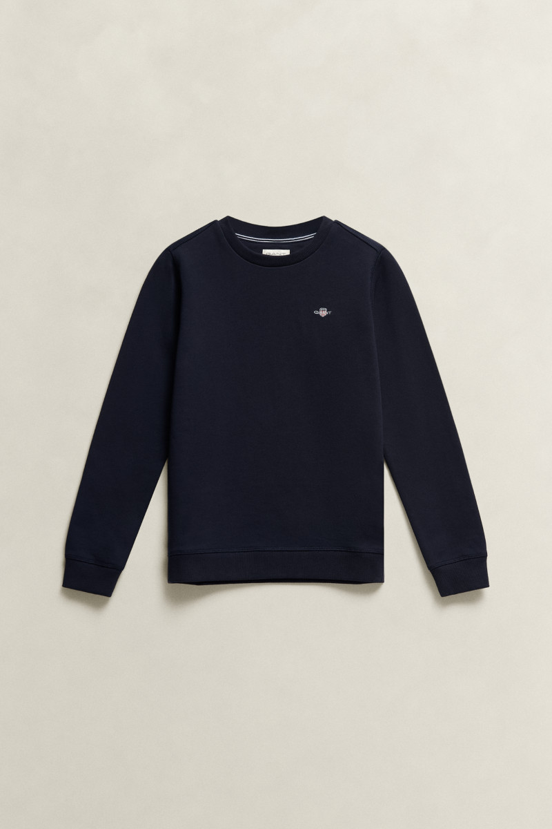 E-shop MIKINA GANT SHIELD CREW NECK SWEATSHIRT EVENING BLUE