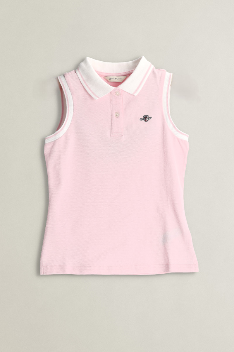 POLOKOŠEĽA GANT SHIELD SLEEVELESS POLO TOP LIGHT PINK