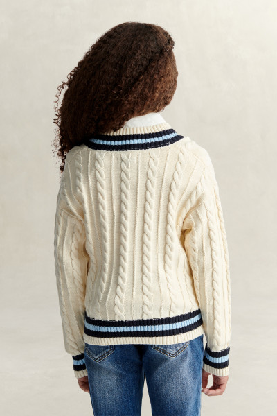 SVETR GANT CABLE KNIT CRICKET JUMPER - Fotografie č. 2