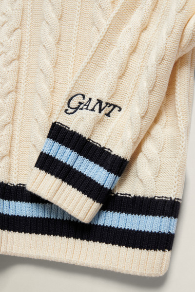 SVETR GANT CABLE KNIT CRICKET JUMPER - Fotografie č. 6