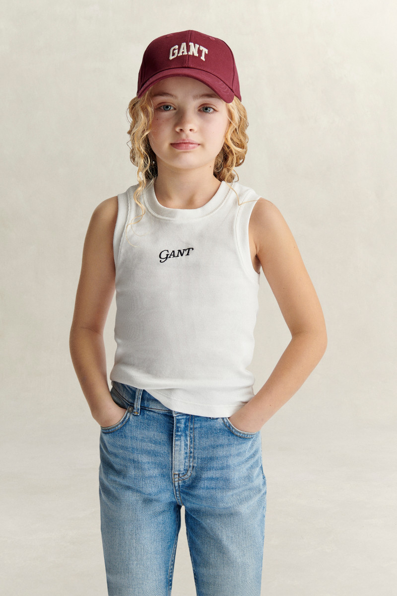 TRIČKO GANT LOGO RIB VEST WHITE