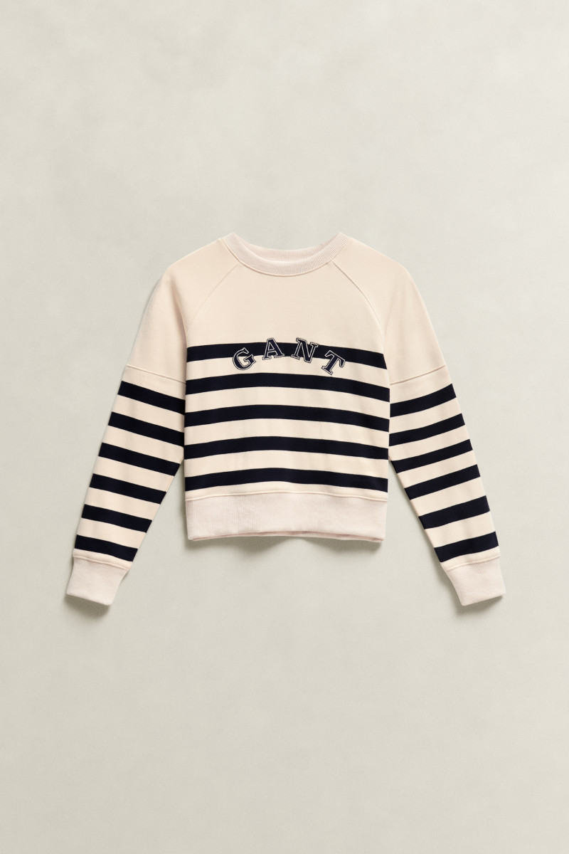 MIKINA GANT STRIPED HAVEN SWEATSHIRT CREAM