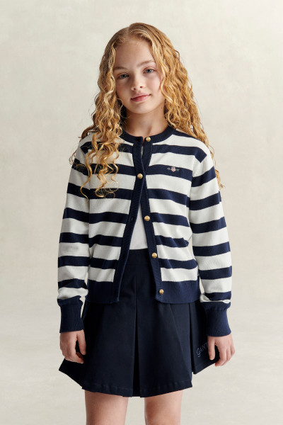SVETER GANT SHIELD BRETON STRIPE KNIT CARDIGAN - Fotografia č. 1