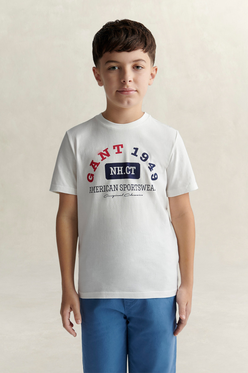 TRIČKO GANT AMERICAN SPORTSWEAR GRAPHIC SS T-SHIRT WHITE