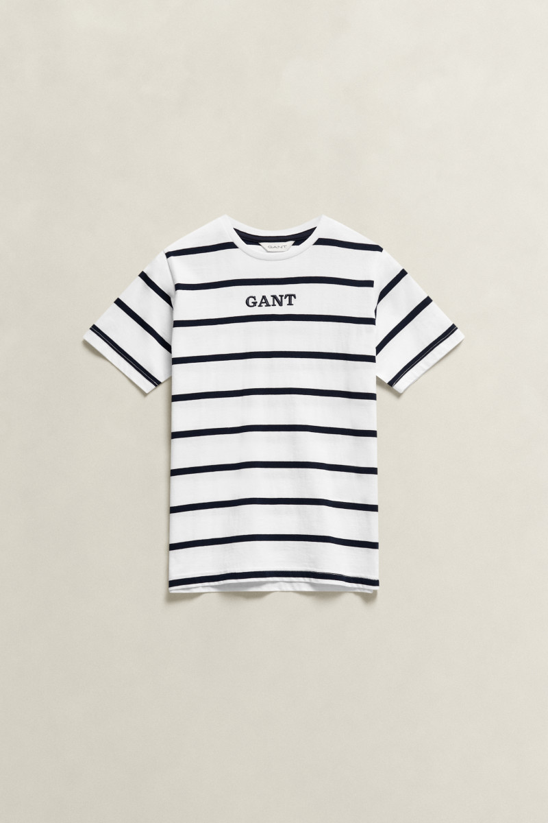 E-shop TRIČKO GANT GRAPHIC STRIPE SS T-SHIRT WHITE