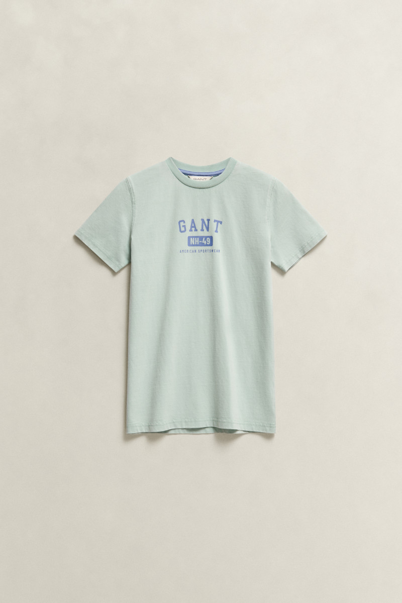 E-shop TRIČKO GANT OCEAN WASH GRAPHIC SS T-SHIRT WASHED TURQUOISE