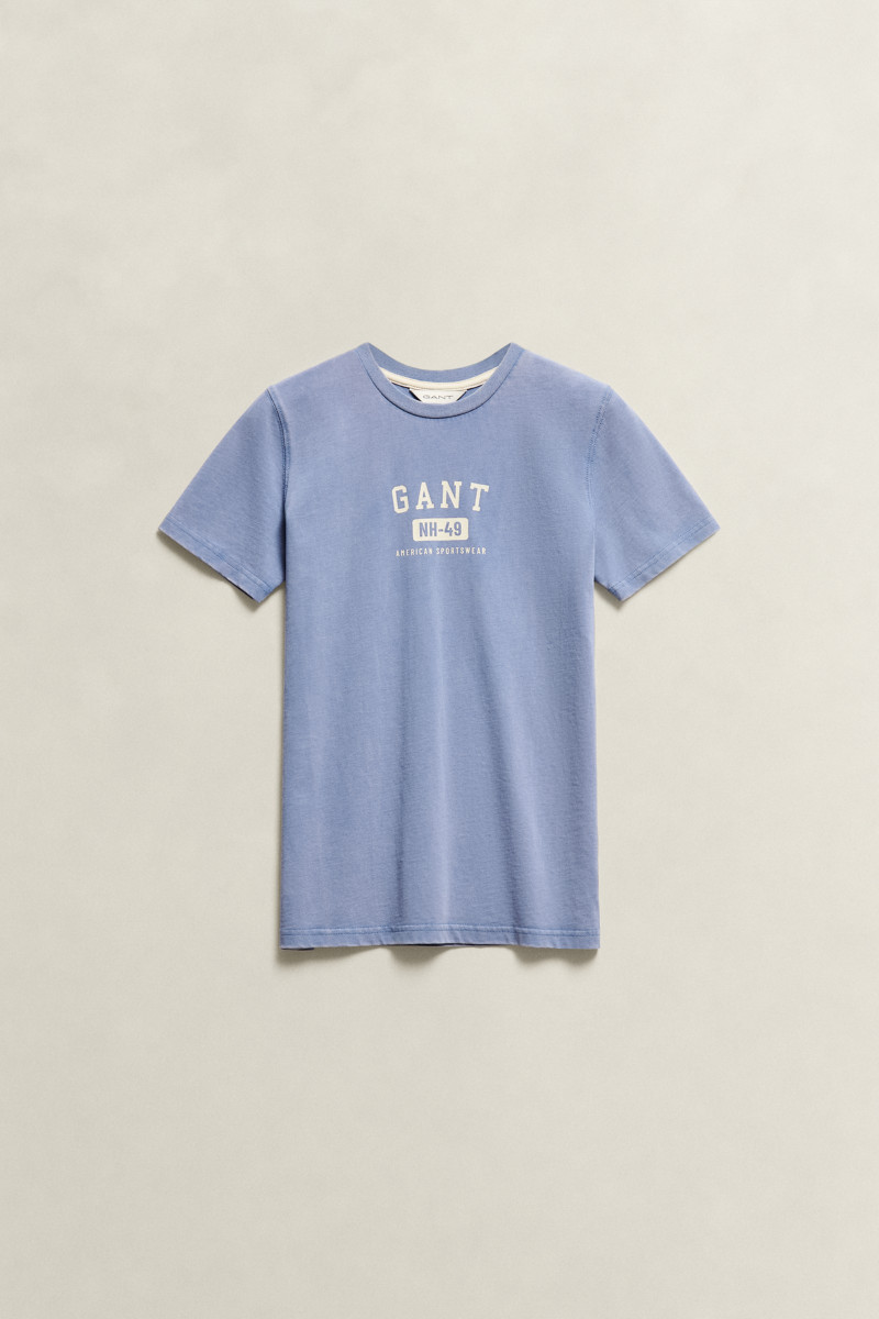 E-shop TRIČKO GANT OCEAN WASH GRAPHIC SS T-SHIRT FADED DENIM