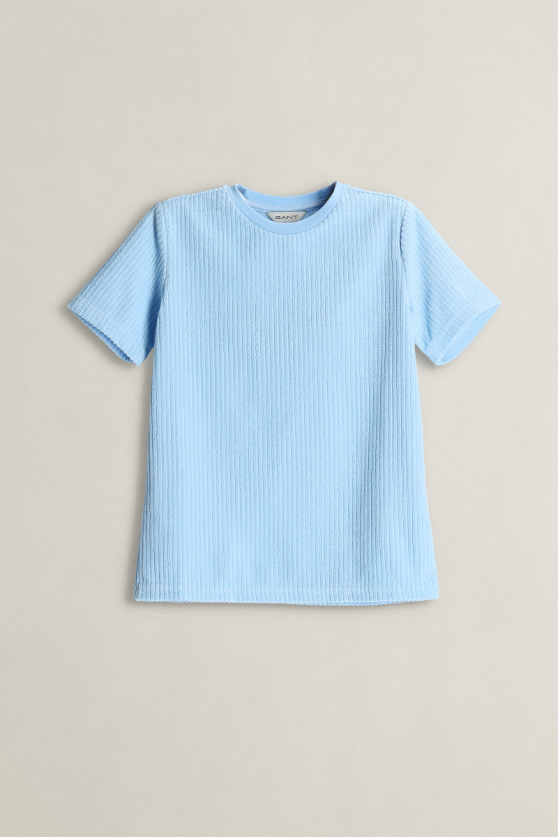 TRIČKO GANT TOWELLING CHAIN STITCH SS T-SHIRT SKY BLUE