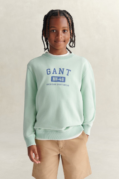MIKINA GANT OCEAN WASH CREW NECK SWEATSHIRT - Fotografia č. 1