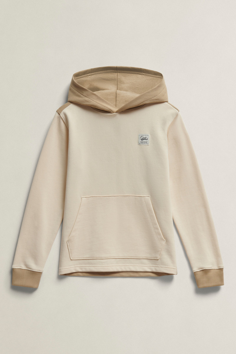E-shop MIKINA GANT CONTRAST PANEL HOODIE OAT BEIGE