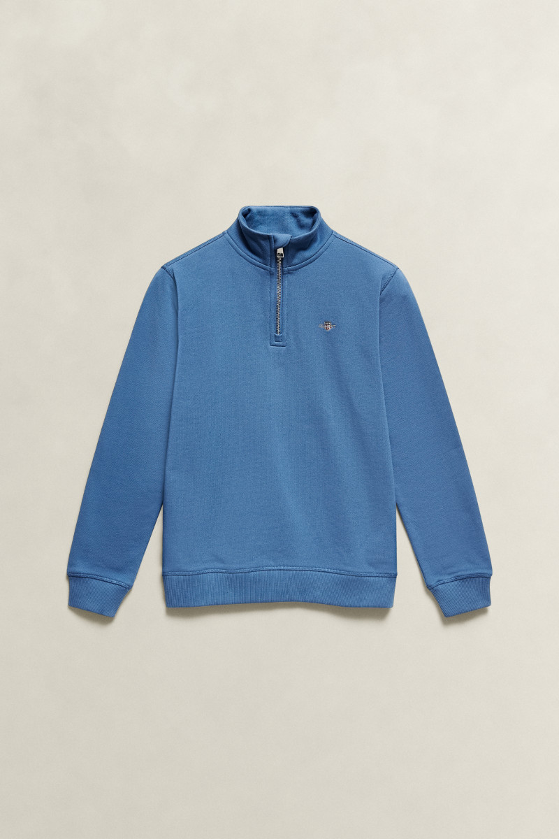 E-shop MIKINA GANT SHIELD HALF ZIP SWEATSHIRT SALTY SEA