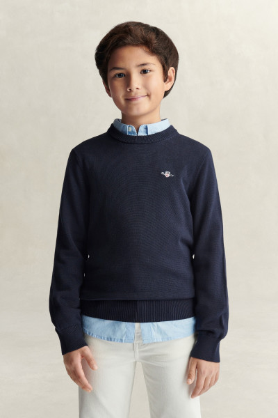 PULÓVER GANT SHIELD COTTON CREW NECK SWEATER - Kép 1