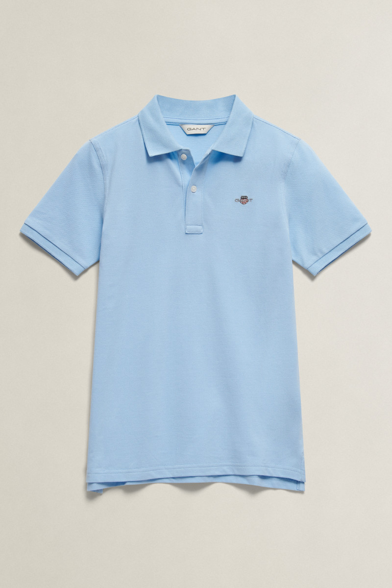 E-shop SVETR GANT SHIELD KNITTED SS POLO SKY BLUE