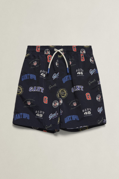 PLAVKY GANT COLLEGIATE AOP SWIMSHORT - Fotografie č. 1