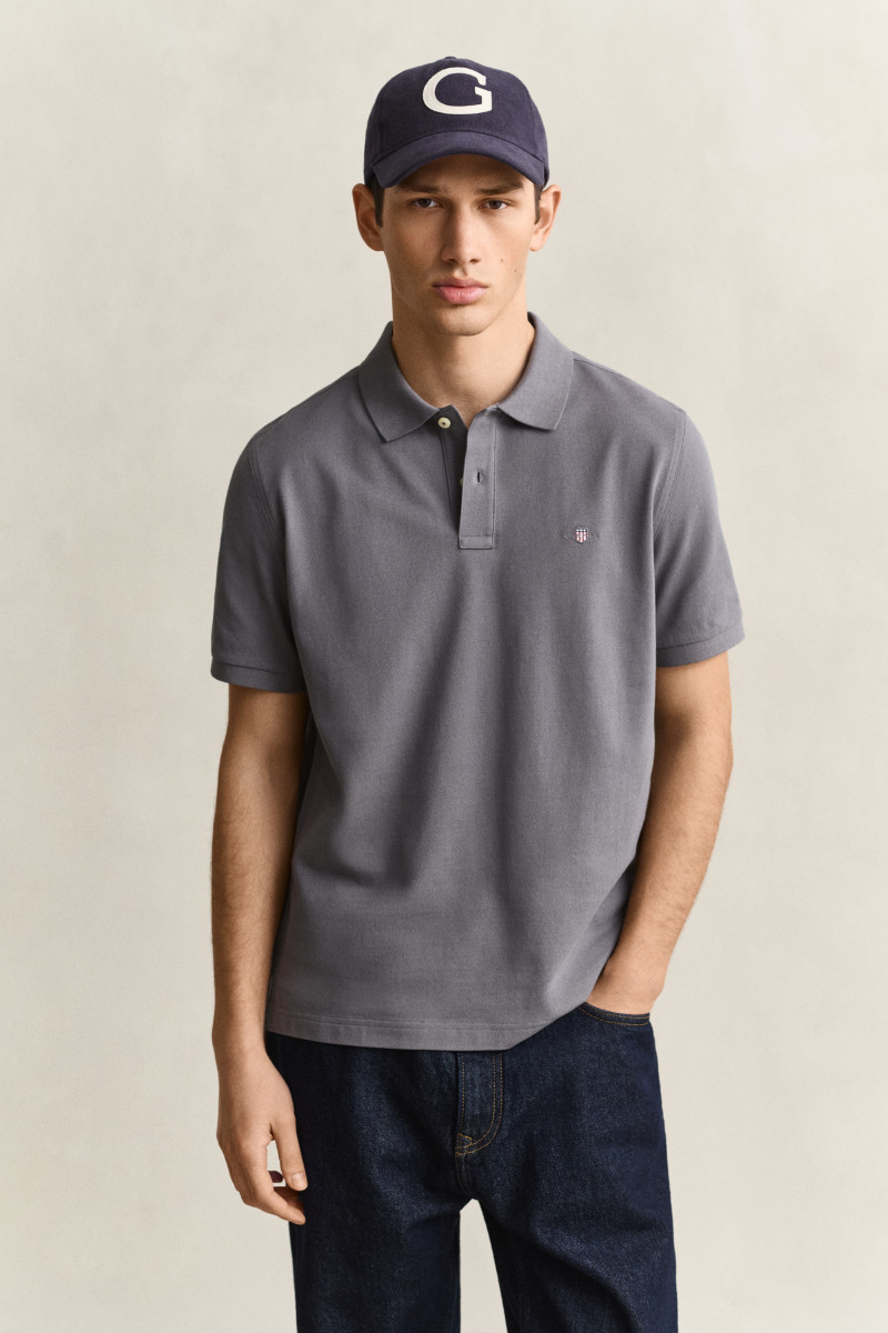 POLOKOŠEĽA GANT REG SHIELD SS PIQUE POLO MID GREY