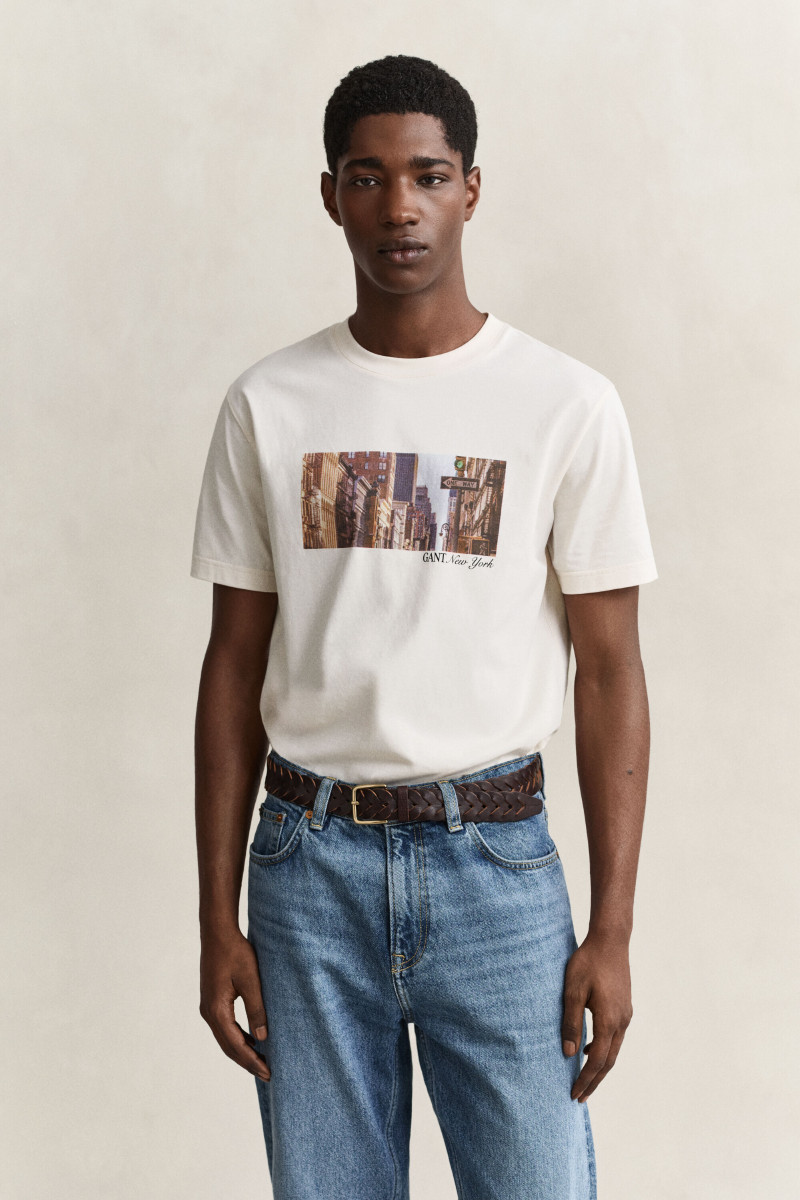 TRIČKO GANT GRAPHIC SS T-SHIRT CREAM