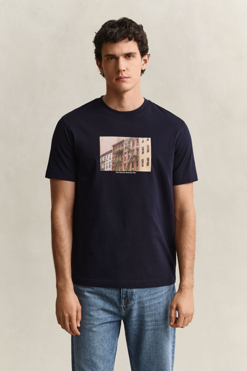 TRIČKO GANT GRAPHIC SS T-SHIRT EVENING BLUE
