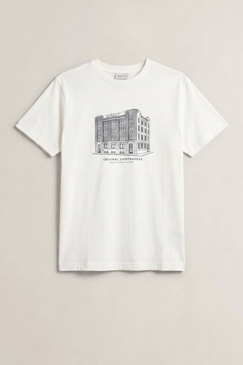 TRIČKO GANT GRAPHIC SS T-SHIRT EGGSHELL