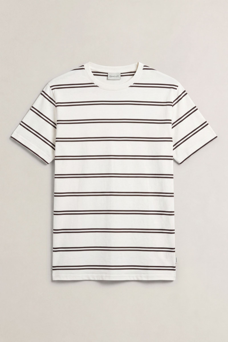 TRIČKO GANT PIMA STRIPED SS T-SHIRT CREAM