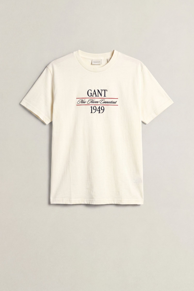 TRIČKO GANT GRAPHIC SS T-SHIRT CREAM